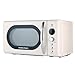 Hamilton Beach 20L Retro Microwave, Compact, 8 Presets, 60 Min Timer, Express Cooking, Child Lock, LED Display, Defrost, 700W - HB70H20C, Cream