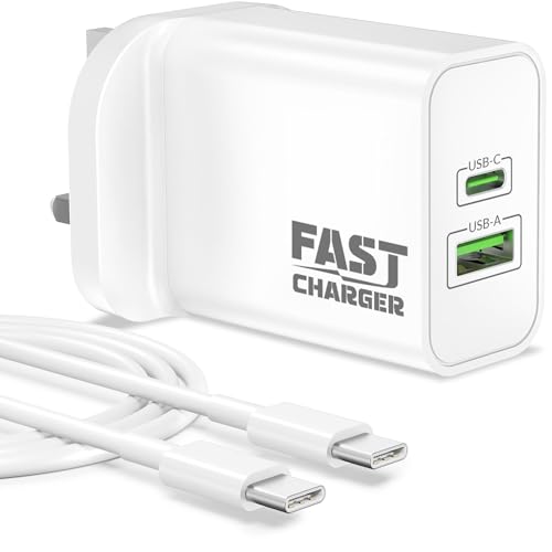 Image of 45W 2-Port USB C Fast Charger Plug Cable for Google Pixel 11 10 Pro XL 9 8