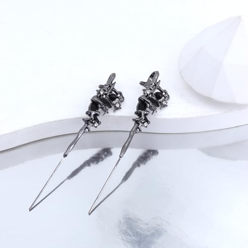2Pcs Myth of the Moon Ear Hook Needle Piercing Earring Goth Climber Crawler Earrings Vintage Punk Moon Wrap Earrings Jewelry Accessory Present for Women Wife4