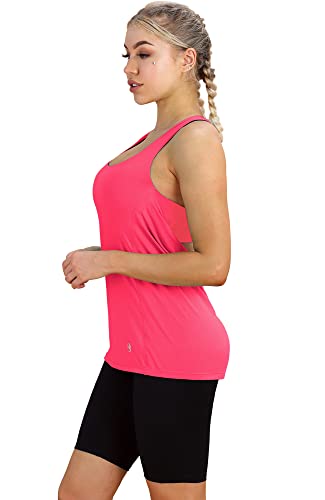 Image of icyzone Women's Open Back Workout Athletic Yoga Tank Tops with Built in Bra