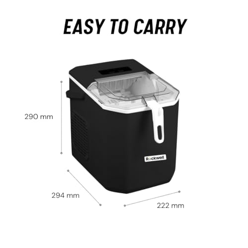 Image of Rockwell IM12BP Countertop Ice Maker Machine|9 Bullet Ice Cubes in 8-10 Minutes| 1 year warranty| Portable Ice Maker Machine with Self-Cleaning for Home /Kitchen /Office /Party - Black