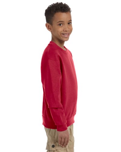 Jerzees Youth Fleece Crew Sweatshirt, True Red, Large4