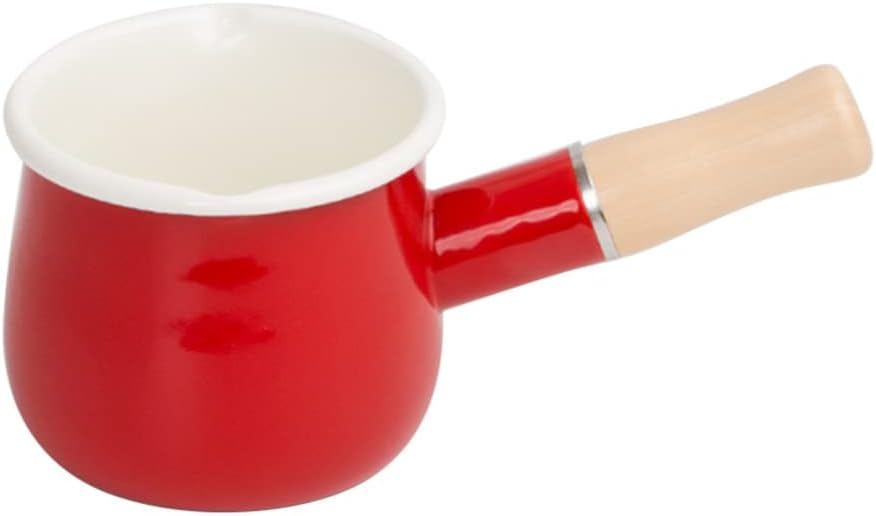Enamel Mini Butter Warmer Pot Enamelware Saucepan Nonstick Melting Pot for Induction Electric Gas Stoves