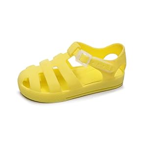 Peyarlie Toddler Girls Jelly Sandals Summer Outdoor Closed Toe Soft Rubber Sole Beach Water Shoes Mary Jane Dress…