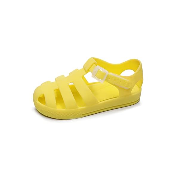 Peyarlie Toddler Girls Jelly Sandals Summer Outdoor Closed Toe Soft Rubber Sole Beach Water Shoes Mary Jane Dress…