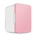 Mini lodówka Bezgłośna lodówka samochodowa 8L ze szklanymi drzwiami Lodówka do napojów Mały Minibar kempingowy do przechowywania mleka z piersi, napojów do pielęgnacji skóry (różowy)
