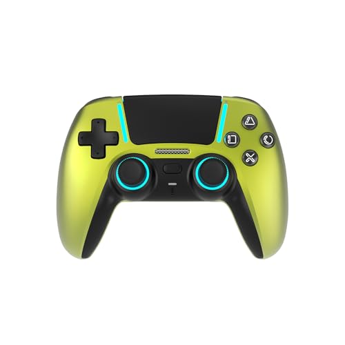Image of ASRVA Chrome Green Wireless Pro Controller for PS5,4 Back Buttons,Hall Effect Joystick(No Drift),Micro-Switch,Gyro,Macro,1000mAh,RGB,Compatible with PS5 Pro /Slim /PC /iOS /Android