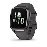 Garmin Venu Sq 2 - Montre connectée GPS Multisports avec écran AMOLED et Suivi santé - Gray avec Bracelet Gris foncé - Boîtier 40 mm Noir