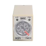 Solaughguy 8-poliges Einschaltverzögerungszeitrelais H3Y-2, 60 Sekunden einstellbarer Timer für industrielle Automatisierung, 24 V DC-Steuerung/240 V AC 5 A Ausgang, DIN-Schienenmontage, LED (H3Y-2
