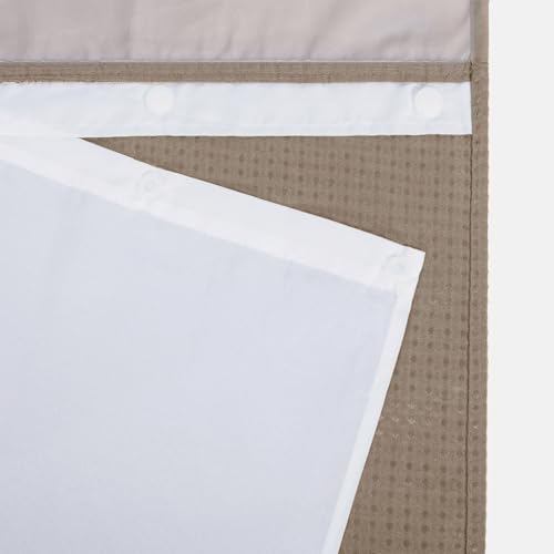 River Dream Heavyweight No Hooks Required Dotted Waffle Weave Shower Curtain with Snap in Liner - 71W x 74H,Hotel Grade,Spa Like Bath Curtain,Linen by River Dream - Used condition - Image 6
