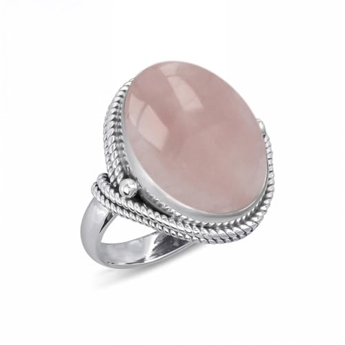 Bague en Quartz Rose argent 925 Aden bijou femme pierre naturelle