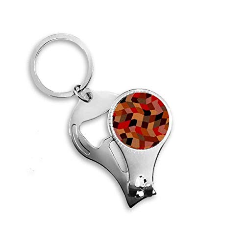 Diamond Polygon Tile Colorful Patterns Nail Nipper Ring Key Chain Bottle Opener Clipper