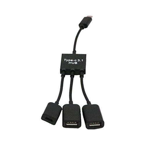 Image of MagiDeal Portable Plug and Play 3 in 1 USB C Type C USB 3.1 High Speed 3 Port USB 2.0 Mini Cable Hub Splitter Adapter