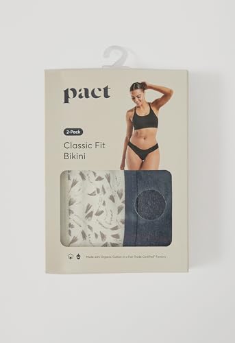 Image of Pact Women's Organic Cotton Bikini Underwear, Classic Fit Panties with High Cut Leg