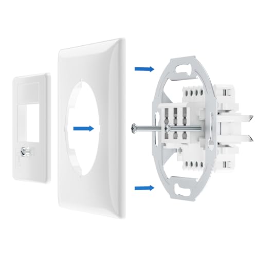 deleyCON 1 Stück Telefondose Unterputz TAE NF/F Anschlussdose NFF 2X Telefonanschluss + 1x Nebenstelle Fax Anrufbeantworter Modem NTBA DSL-Splitter Weiß