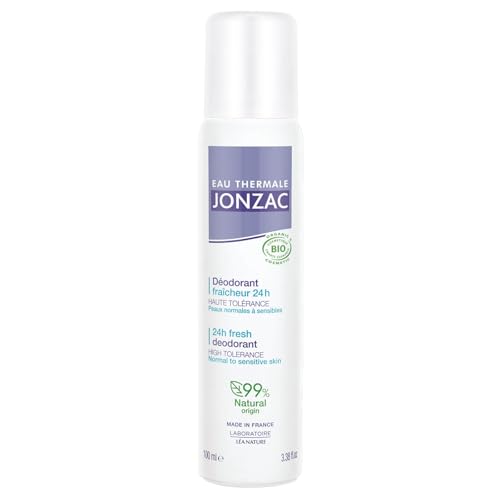Eau Thermale Jonzac - Deodorante fresco 24 ore ad alta tolleranza - Deodoranti ad alta tolleranza - Tutti i tipi di pelle, anche sensibili - Certificato Bio Cosmos Organic - Flacone roll-on da 100 ml