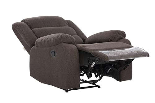 Image of Urban living - Illinois Single Seater Fabric Manual Recliner | 1 Seater Sofa | Single Sofa Recliner | 1 Seater Chair Sofa | 1 Year Warranty | Dark Brown