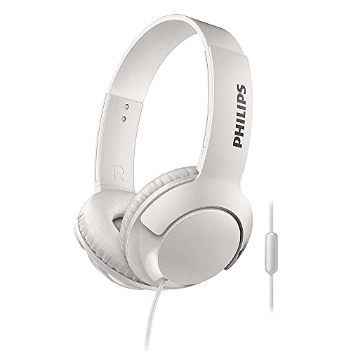 Philips SHL3075WT/00 Cuffie Auricolari On Ear (Bassi Voluminosi, Isolamento Dei rumori, Elevato Comfort nel Portarle, Funzione Viva Voce, Richiudibili piatti), Bianco