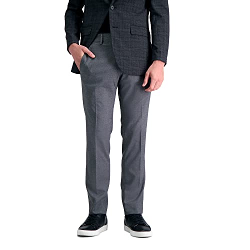 Kenneth Cole REACTION mens Slim Fit Flat Front Stretch Urban Heather Dress Pants, Medium Grey, 31W x 30L US