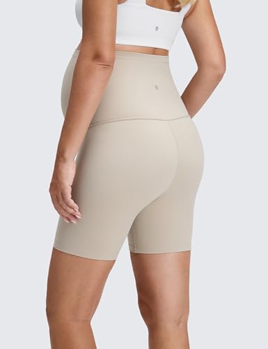 Image of CRZ YOGA Maternity Biker Shorts 6 inch | Butterluxe, Extremely Soft, Gentle Compression, Yoga, Super High Rise, U-shaped Belly, Pregnancy and Postpartum