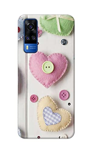 Image of PRINTFIDAA Heart Shape Hard Back Cover for Vivo Y51 / Vivo Y51A / Vivo Y31 Back Cover -(P6) KAT1010