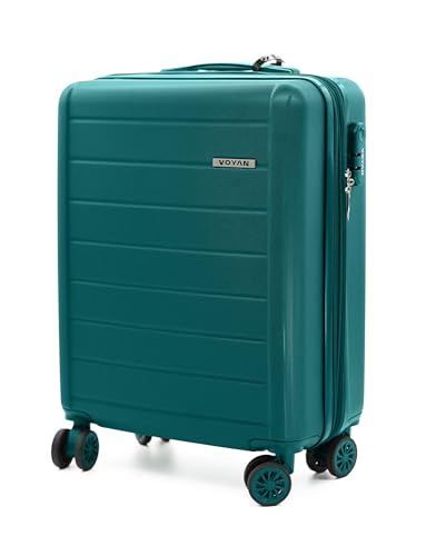 VOYAN Maleta de Cabina Expandible 55x40x20 SDR Verde, Trolley de Viaje Ultraligero con Carcasa Rígida ABS, Ruedas Dobles Giratorias y Cerradura de Seguridad, Equipaje de Mano Resistente