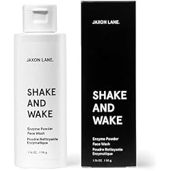 Enzyme Powder Face Wash for Men | SHAKE AND WAKE Exfoliating Powder Cleanser, Anti Aging Pineapple & Papaya Enzyme Cleanser & Microfoliant with Vitamin C & E, Niacinamide & AHAs for a Deep Pore Clean