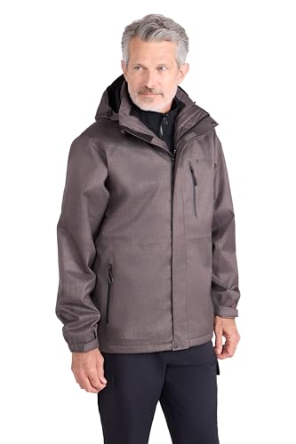 Mountain Warehouse Bracken 3-in-1 wasserdichte Outdoor-Herren-Jacke - wasserabweisende Laufjacke und Arbeitsjacke bei Regen, Camping-Jacke - Frühling, Sommer Anthrazitgrau Medium