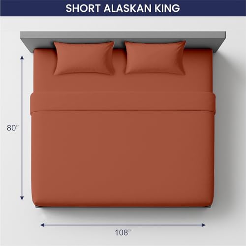 Image of SGI 108 inchx80 inch 4 Pc Short Alaskan King Sheet Set 600 TC 12 inch Deep, Terracotta