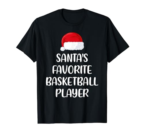 Santas Favorite Basketball Player Christmas Basketball Gift T-Shirt