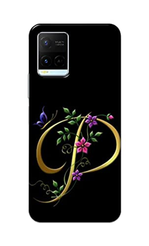 Image of Printed Hard Back Cover Case for Vivo Y21 | Y21T | Y21s | Y21e | Y21A | Y21G Back Cover (Alphabet P) -1803