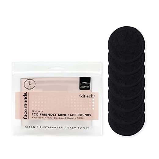 Kitsch Eco-Friendly Mini Face Rounds, Reusable Cotton Rounds, Makeup Remover Pads, Organic Cotton Rounds for Face, Back to School, Washable Bamboo Cotton Pads for Face Toner and Cleansing