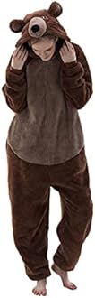 COSUSKET Snug Fit Unisex Adult Onesie Pajamas, Flannel Cosplay Animal One Piece Halloween Costume Sleepwear Homewear