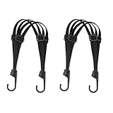2 Pcs Helmet Luggage Straps Elastic Cord Bike Luggage Straps Bike Elastic Heavy Duty Bungee Cords with Hooks for Motorcycle Bicycle Helmet Luggage (Black)