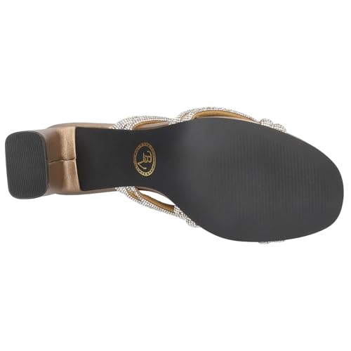 Bella Vita Womens Carmen Faux Suede Embellished Heels Bronze 9.5 Wide (C,D,W)3