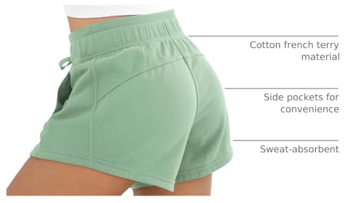 Image of ODODOS Women's Sweat Shorts with Pockets Cotton French Terry Drawstring Summer Workout Casual Lounge Shorts