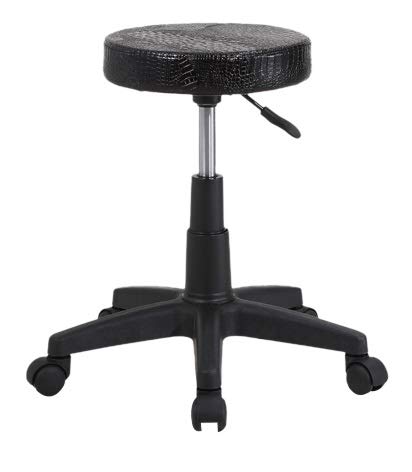 Sgabello estetico XXL con ruote, sgabello da lavoro con pistone (nero)