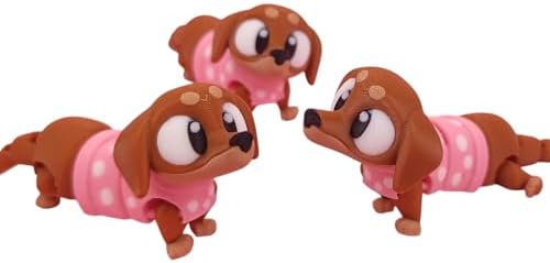 5-Pack of Mini Gob Sausage Dog Collectible Figurines - Kawaii Dachshund Decor | Unique Gifts | Desk Accessories - 3D Printed in Canada image 4