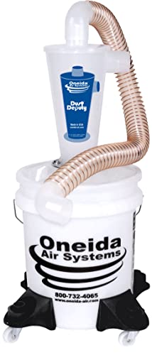 Oneida Air Systems Dust Deputy Deluxe Cyclone Separator Kit with Caster Mounts and Collapse-Proof Bucket for Wet/Dry Shop Vacuums (DD Deluxe 5-Gal)