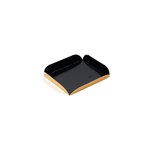 Square Folding-Edges Pastry Board 3-1/8 Inch x 3-1/8 Inch with Black Interior and Gold Exterior - Pack of 200