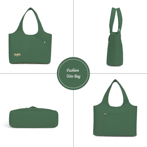 Tote Bag for Women,Casual Large Shoulder Bags With Zipper Travel Handbag for Work Gym Beach Travel Shopping3