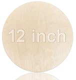 1 Pcs Premium Baltic Birch Plywood Circle 12 inch Unfinished Wood Sheets 0.24in Thick Wood Rounds Gr