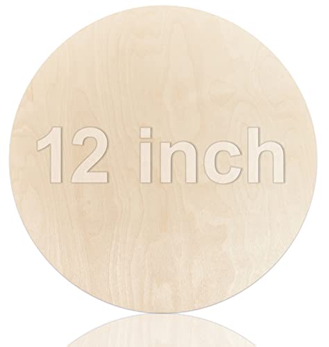 1 Pcs Premium Baltic Birch Plywood Circle 12 Inch Unfinished Wood Sheets 0.24In Thick Wood Rounds Grade Bb/Bb Natural Wood Board Wood Circles For Crafts Burning Painting Crafting Hobby Diy Projects #TOP5