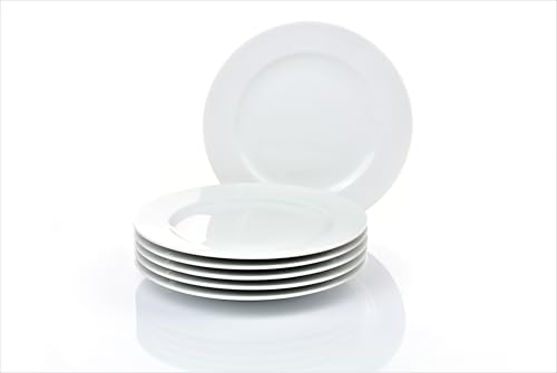 Retsch Arzberg Heike Weiss Frühstücksteller Kuchenteller 19cm, Set 6-teilig/Porzellan/uni weiss, rund