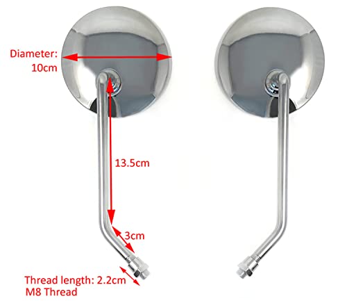 Coppia Rotondo Cromato Scooter Motorino