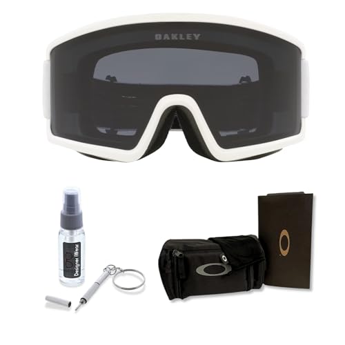 Image of Oakley Target Line MEDIUM /LARGE Ski Goggles for Men for Women | In White, Posideon & Celeste. Bonus kit: cleaning spray, cloth, screwdriver & mirror.