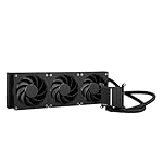 ASUS ProArt LC 360 all-in-one AIO CPU liquid cooler AMD AM4 AM5 & Intel LGA 1700, 1200, 115X support, with illuminated system status meter and three matte black Alphacool Apex Stealth Metal Power fans