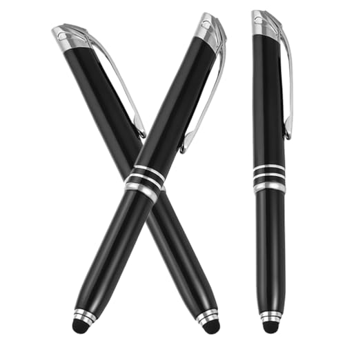 HOMSFOU 3 Piezas Bolígrafo Luminoso de Metal con Luz LED Bolígrafos Portátiles para Firmas Domésticas Artículos de Papelería de Oficina para Letreros para Uso Escritorio o Meetings