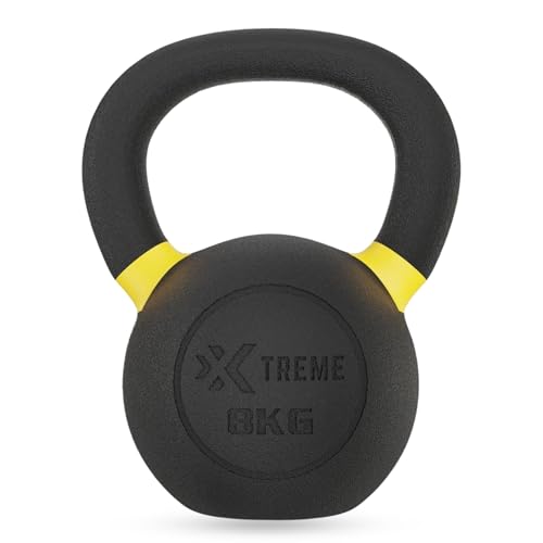 Xtreme Fitness Premium-Kugelhantel 8kg aus massivem Gusseisen Kettlebell mit ergonomischem Griff robuste Kettlebell für das Krafttraining ideal für CrossFit HIIT und das Heimtraining