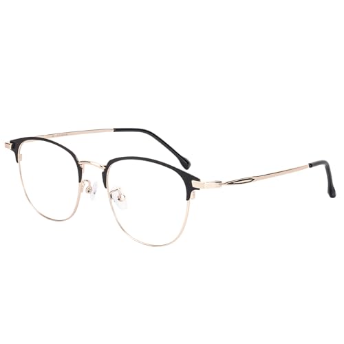 Image of Blue Light Blocking Glasses for Men Anti-Fatigue Computer Monitor Gaming Glasses Prevent Headaches Glasses, Oval Black /Gold